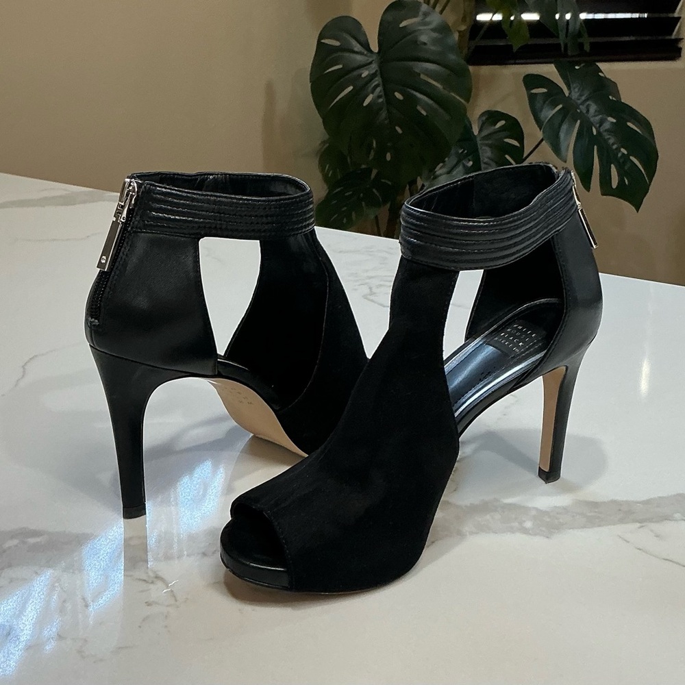 White House Black Market Black Suede Heels